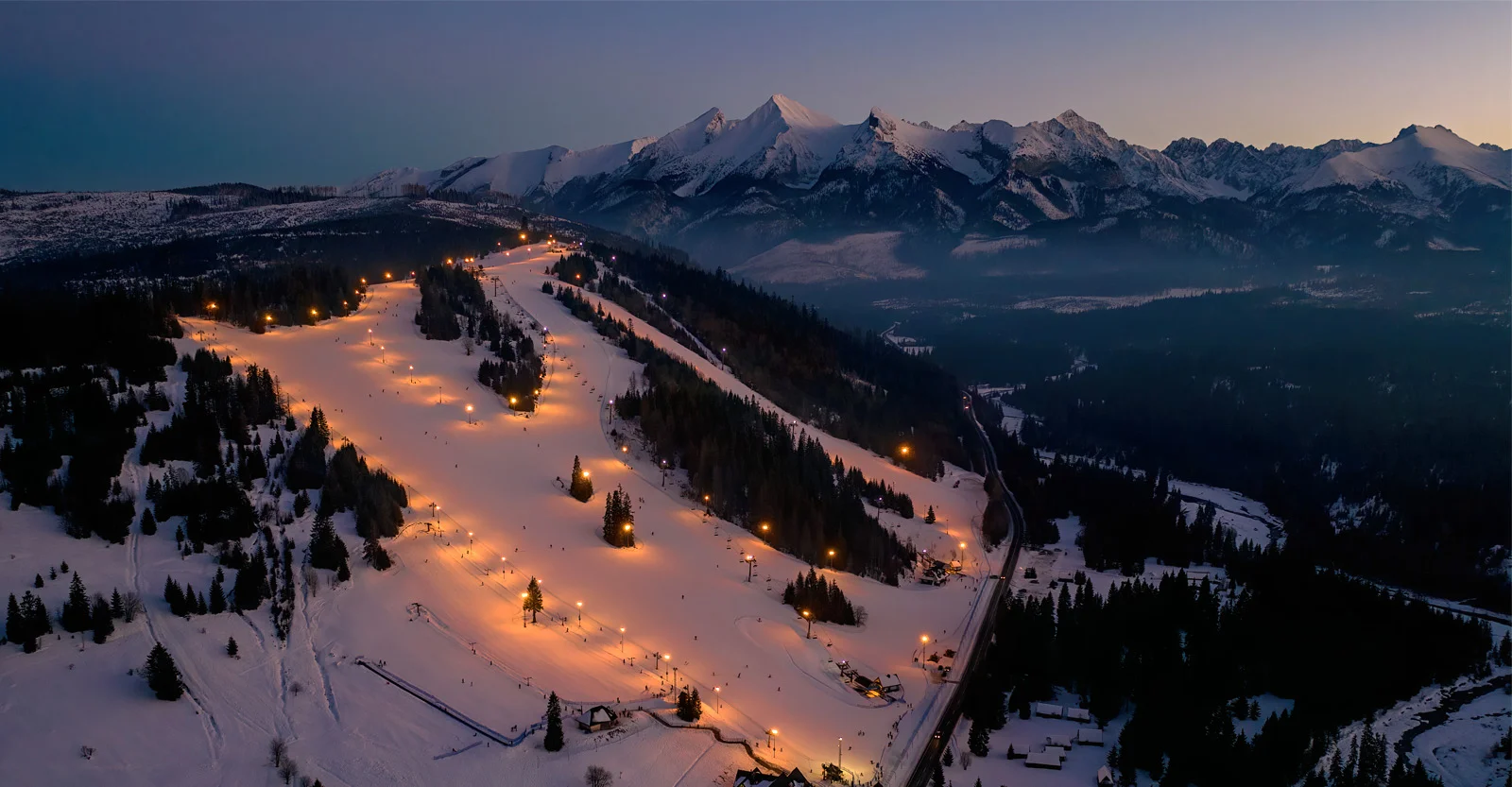 Hawrań – Jurgów in Poland - a snow covered mountain.