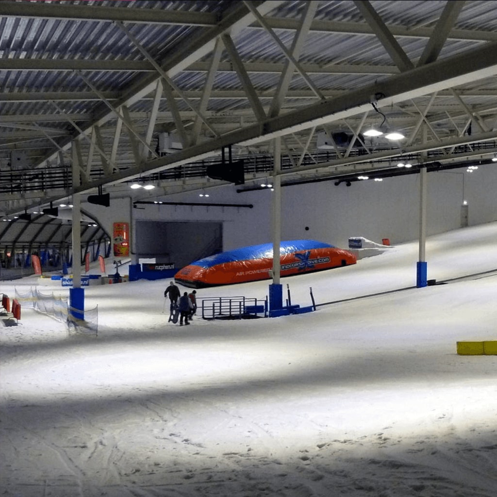 SnowWorld Rucphen in Netherlands - the snow is white in color.