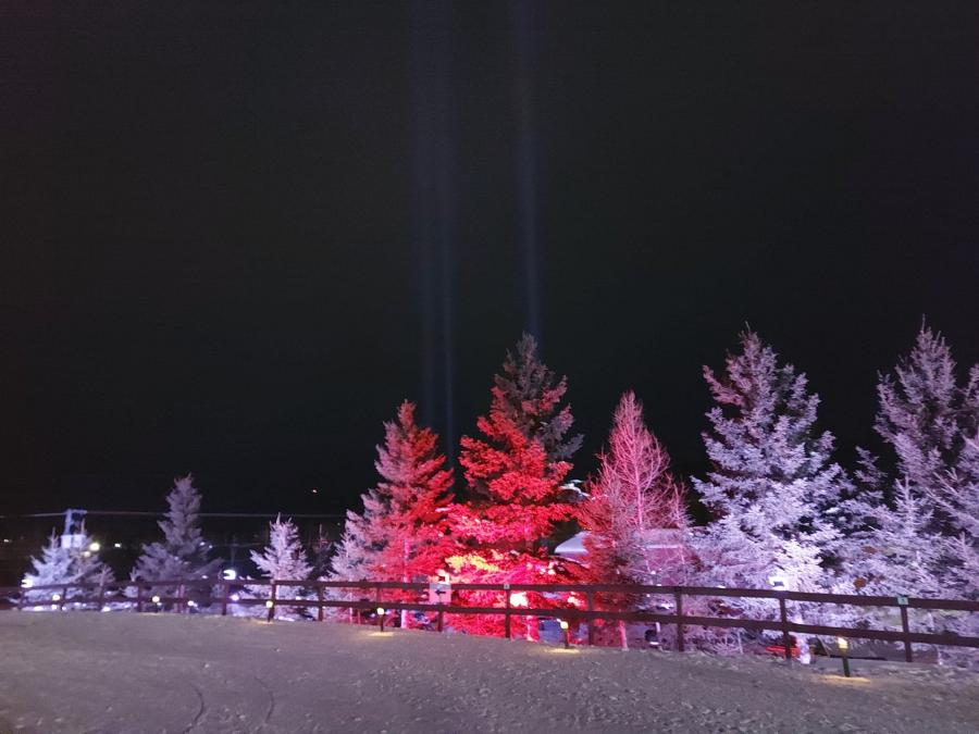 A ski resort at Mont Farlagne, featuring a stunning winter scene with skiers enjoying the slopes. Located in Saint-Jacques, New Brunswick, Canada.