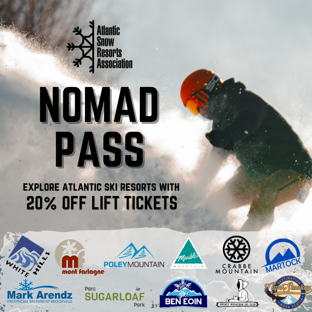 Mont Farlagne in Canada - a snowboarder doing a trick in the air.