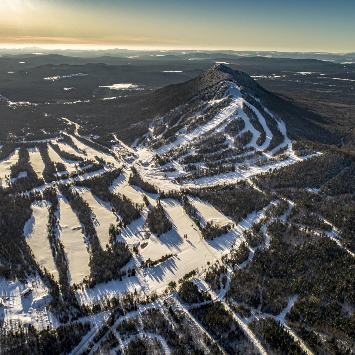 Mont Adstock in Canada - a view from the top of a mountain in winter.