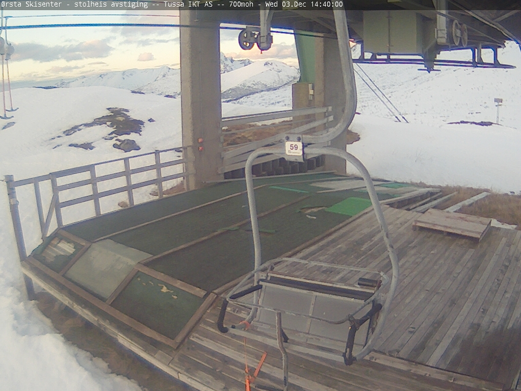 Ørsta Skisenter in Norway - a view of a tennis court from the top of a hill.