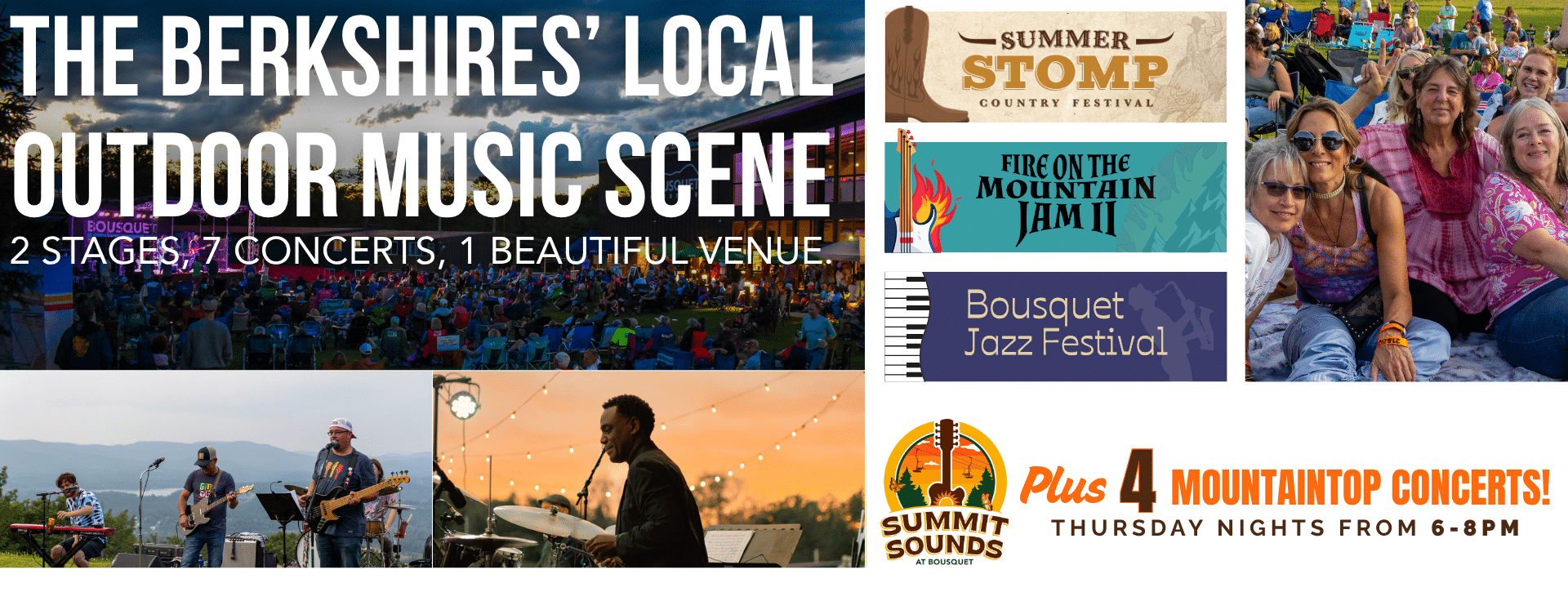 Bousquet in USA - the berkshires local outdoor music event.