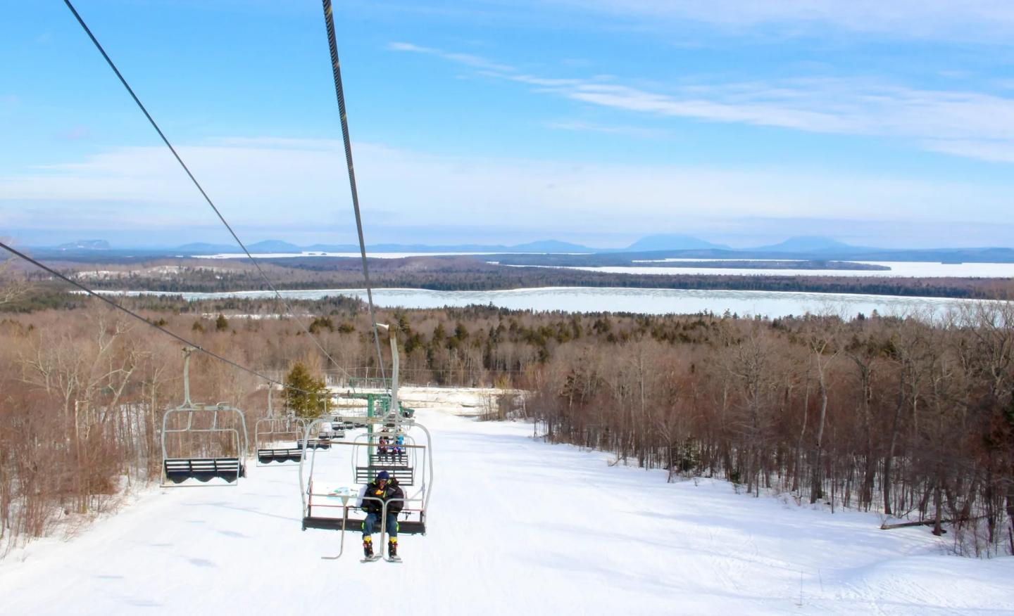Big Moose Mountain in USA - snow on the ground.