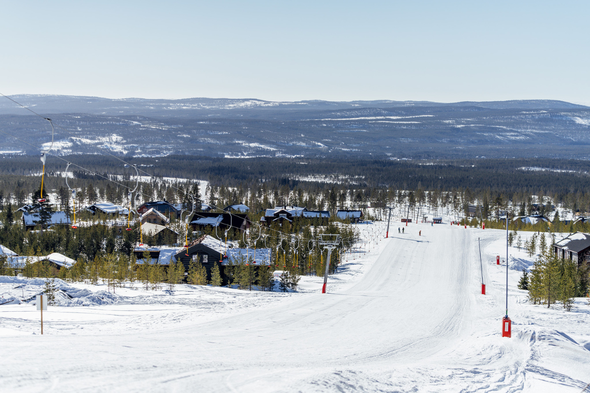 Idre Himmelfjäll in Sweden - a clear blue sky.