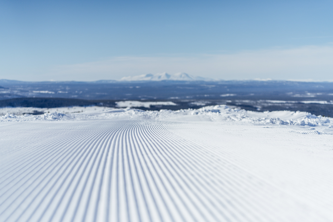 Idre Himmelfjäll in Sweden - a close up view of a snowy slope.