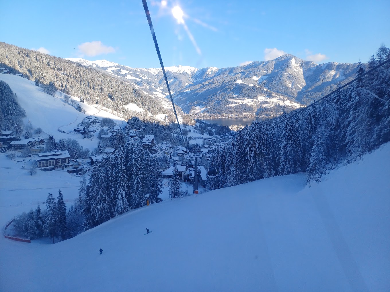 Schmittenhöhe in Austria - a view from the top of a ski lift.