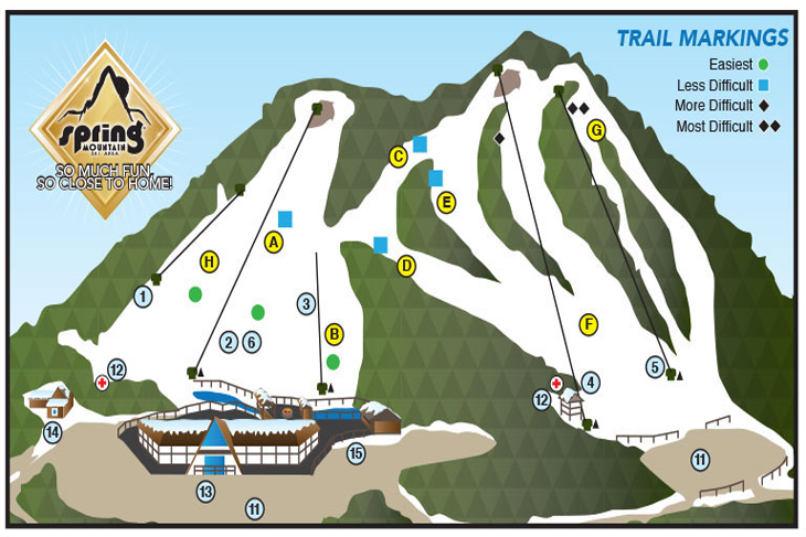 A picturesque view of Spring Mountain ski resort in Schwenksville Pennsylvania featuring a cozy chalet and ski lift with a mountain bike subtly present in the scene.