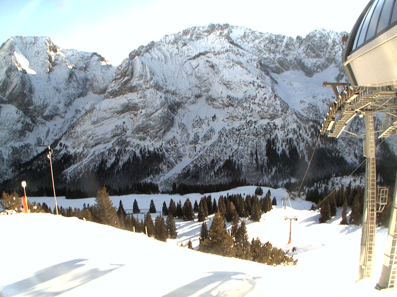 Naggler Alm in Austria - white clouds in the sky.