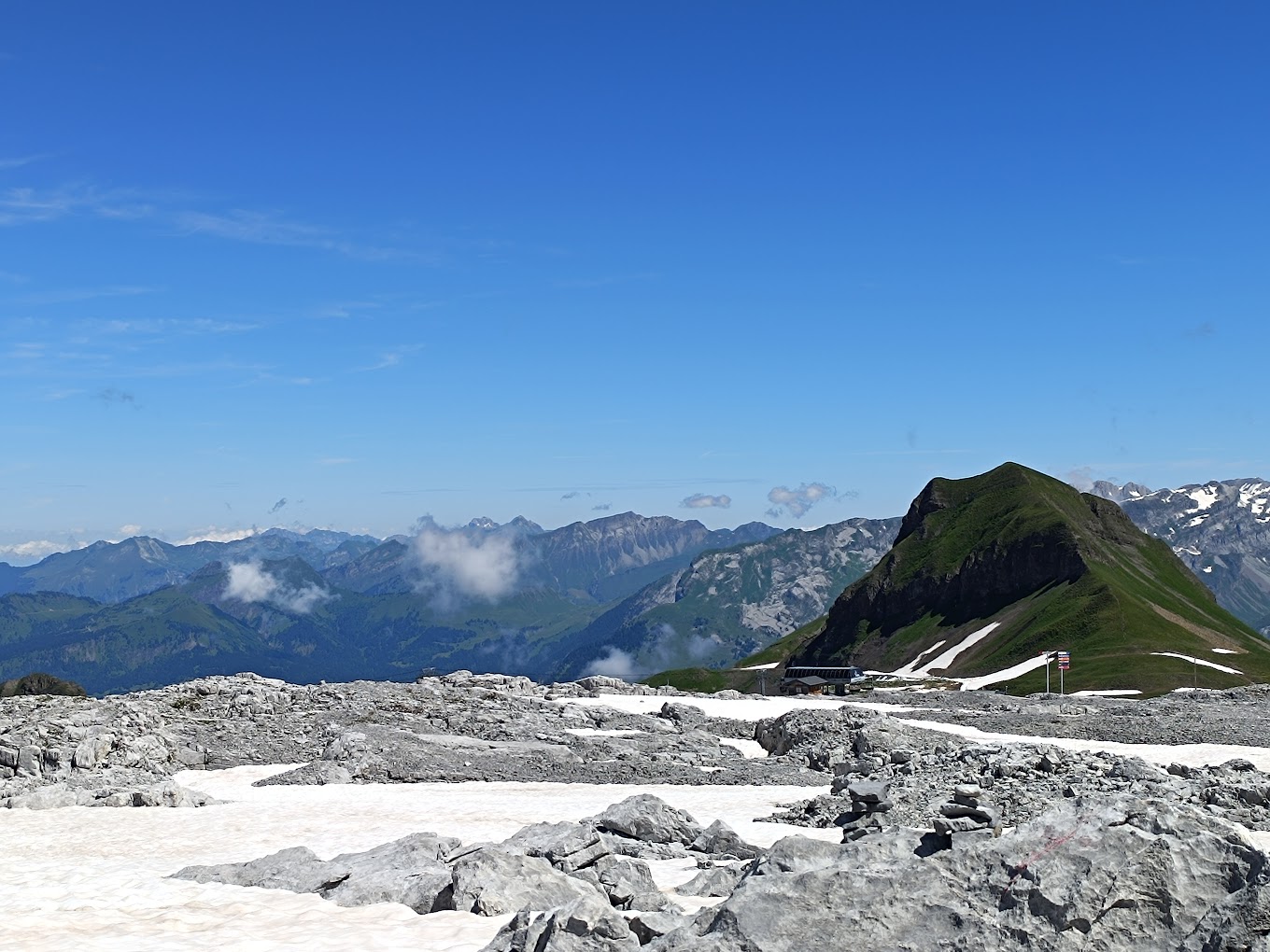 Le Grand Massif in France - a view of the mountains from the top of a mountain.