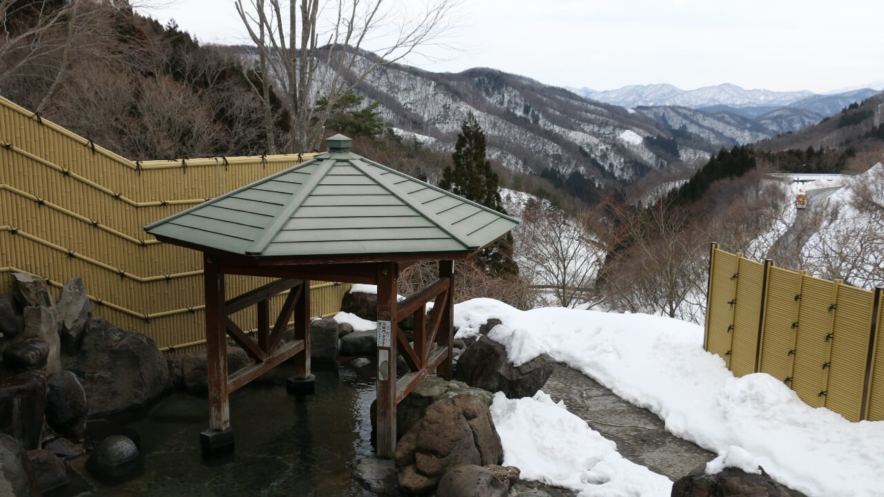 Imajo 365 in Japan - a gaze in the snow with mountains in the background.