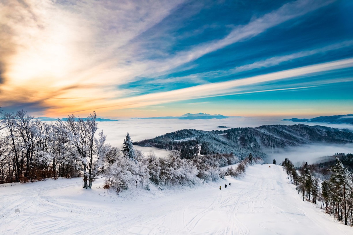 Lysá in Slovakia - a view from the top of a mountain in winter.