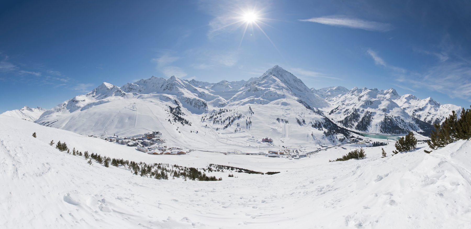 Kuhtai in Austria - the view from the top of the mountain.