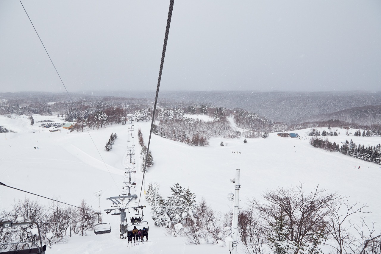 Moya Hills in Japan - the view from the top of a ski lift.