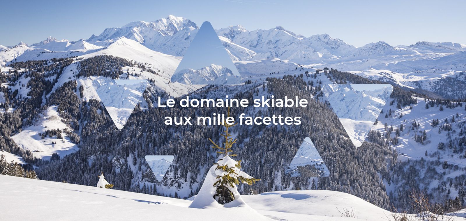 Image showing a picturesque challet nestled amidst the snow-dusted landscape in Savoie Mont Blanc, France. Indicative of a ski resort, a skier and a snowmobile can be spotted in contrast with the wintry background.