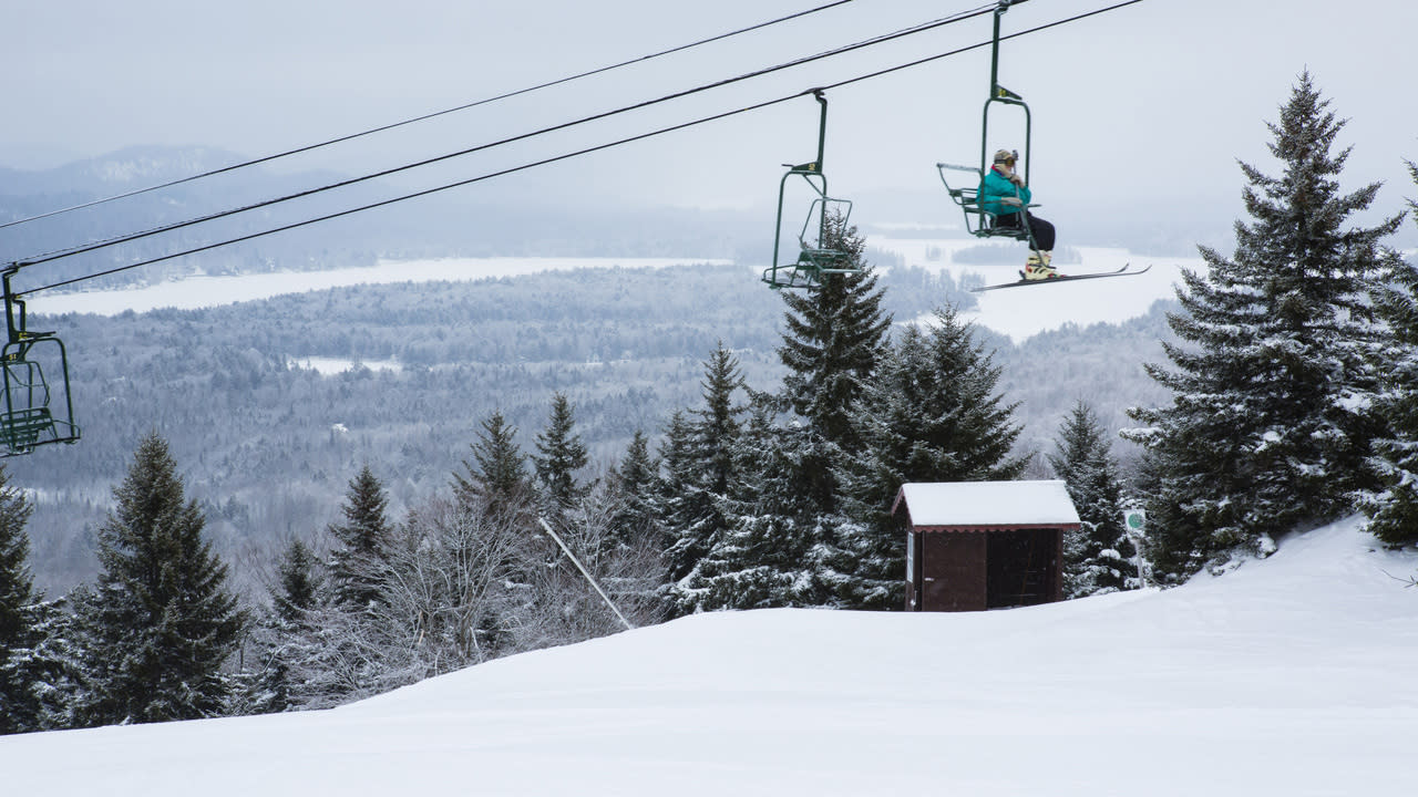 McCauley Mountain Ski Center in USA - snow on the ground.