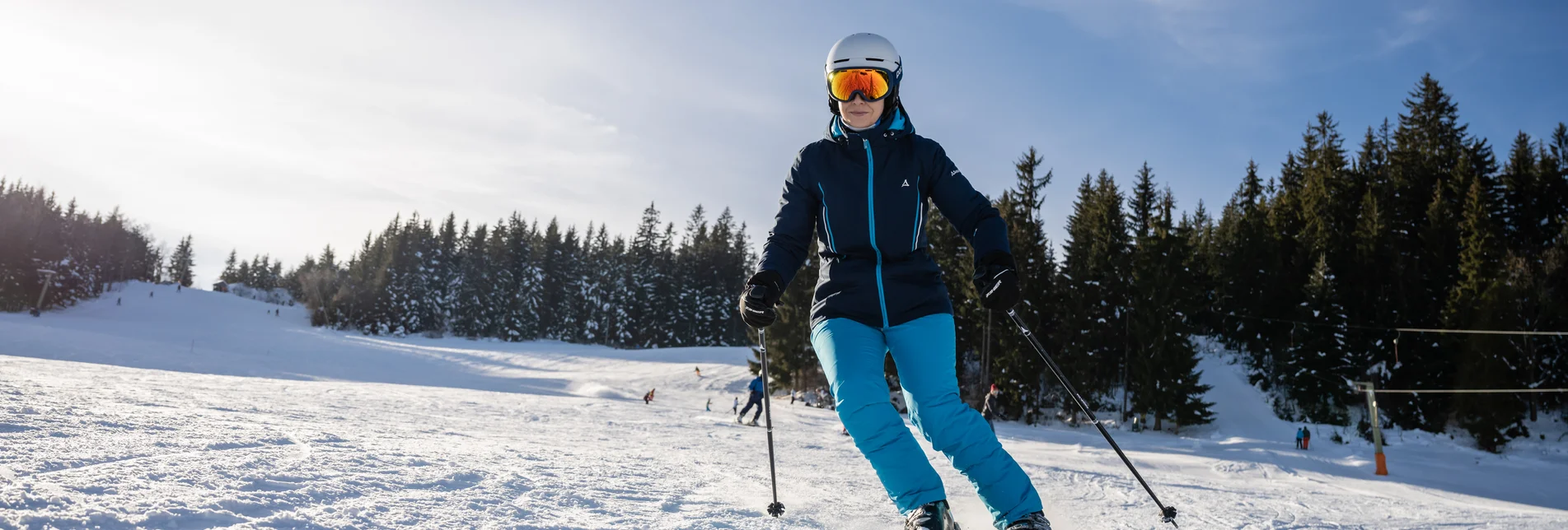 Ski-Waldheimat Hauereck in Austria - a person on skis in the snow.