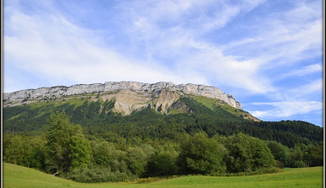 Idyllic view of a chalet nestled amidst the tranquil mountains in the stunning landscape of Savoie Grand Revard, Savoie Mont Blanc, Les Deserts, Auvergne-Rhône-Alpes, France.