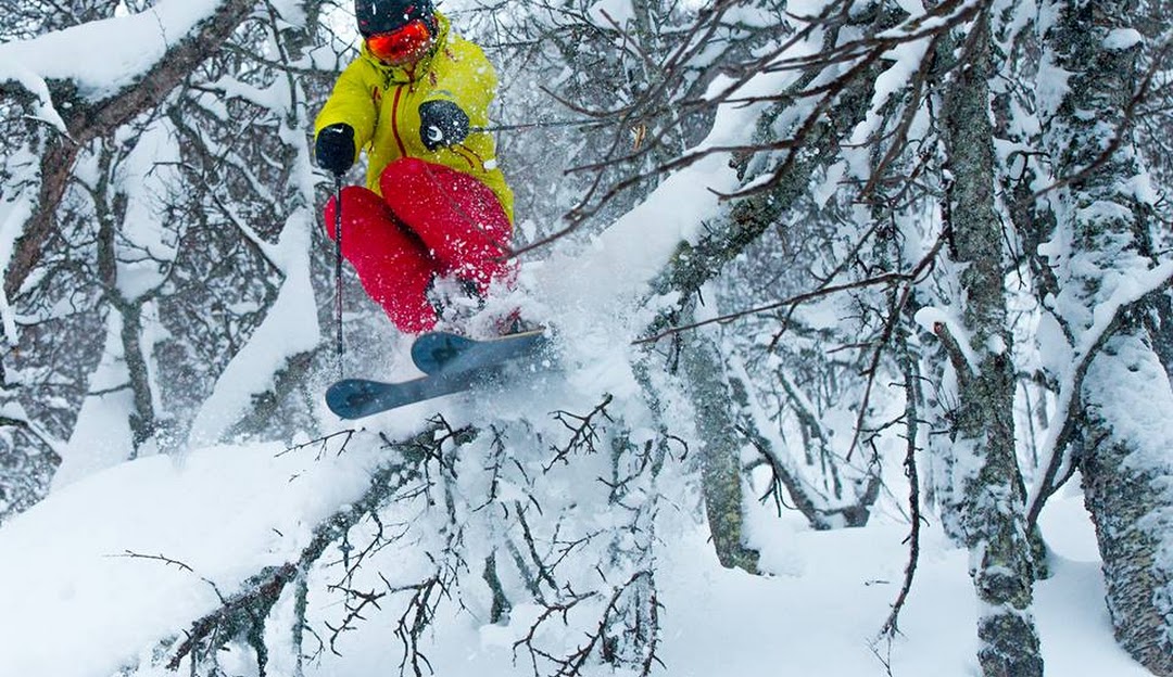 A snowboarder carving through fresh snow on the breathtaking slopes of Hallingskarvet, Hallingdal Nonstølvegen, Hovet, Buskerud, Norway. Majestic mountains blanketed in white serve as a serene backdrop.