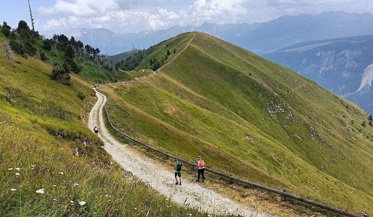 Alpe del Nevegal in Italy - the trail up to the top of the mountain.