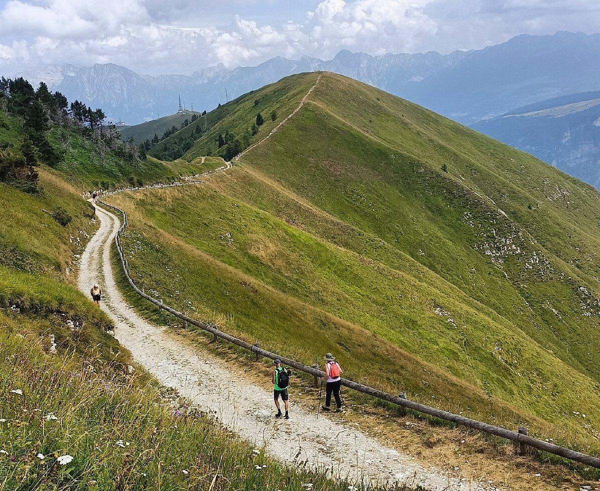Alpe del Nevegal in Italy - the trail up to the top of the mountain.