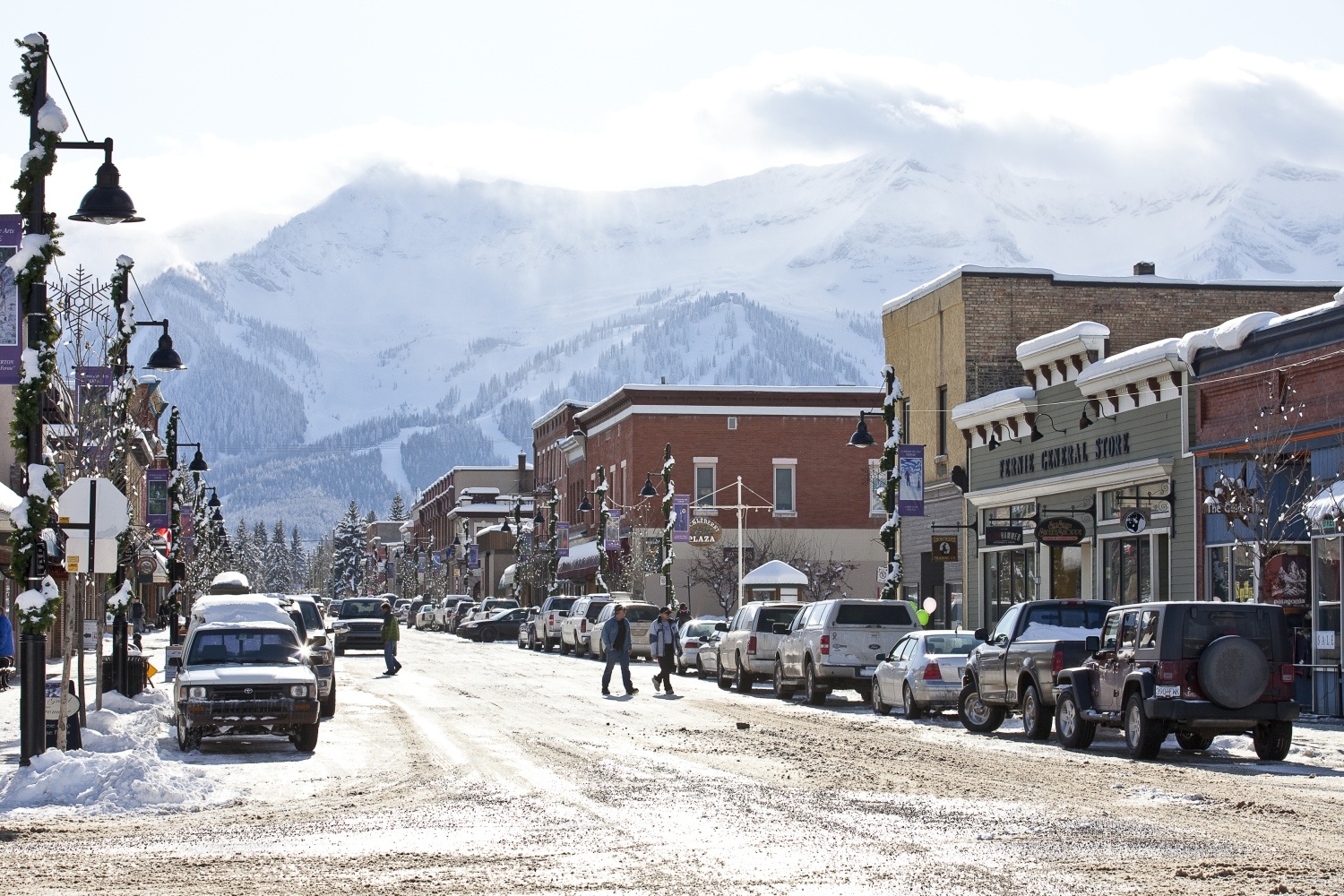 Fernie in Canada - snow on the ground.