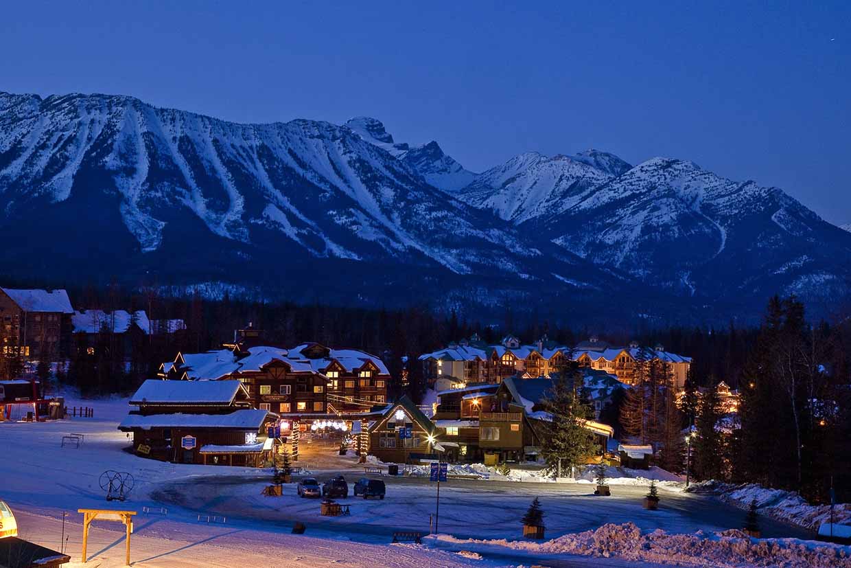 Fernie in Canada - snow covered mountains in the background.