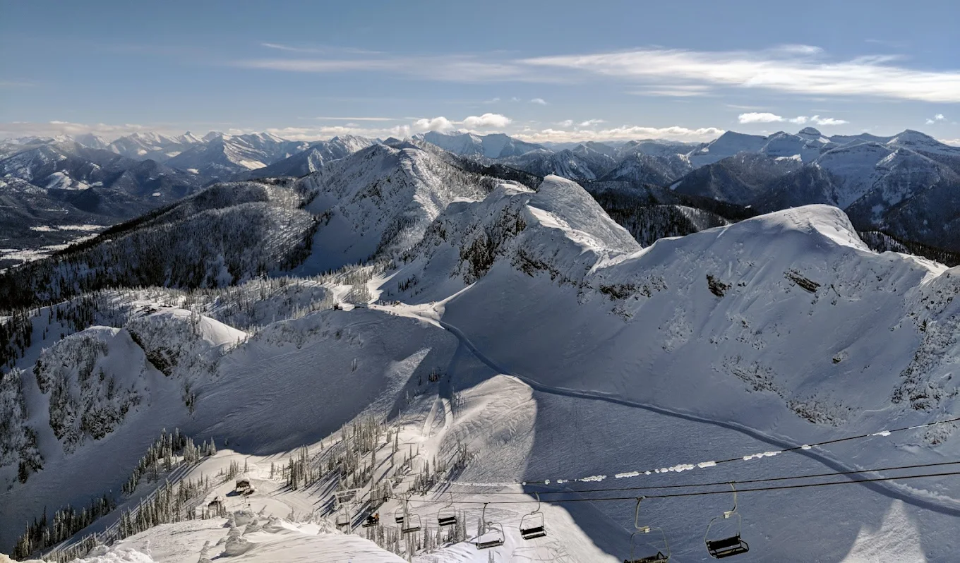 Fernie in Canada - a view from the top of a ski lift.