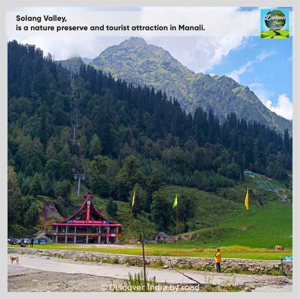 Solang Ropeway & Ski Center in India: a small building in the middle of a mountain.