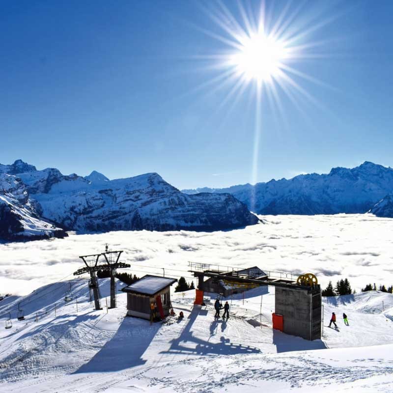 Biel-Kinzig in Switzerland - a clear blue sky.