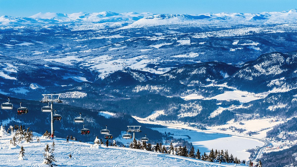 Hemsedal in Norway - a view from the top of a ski slope.
