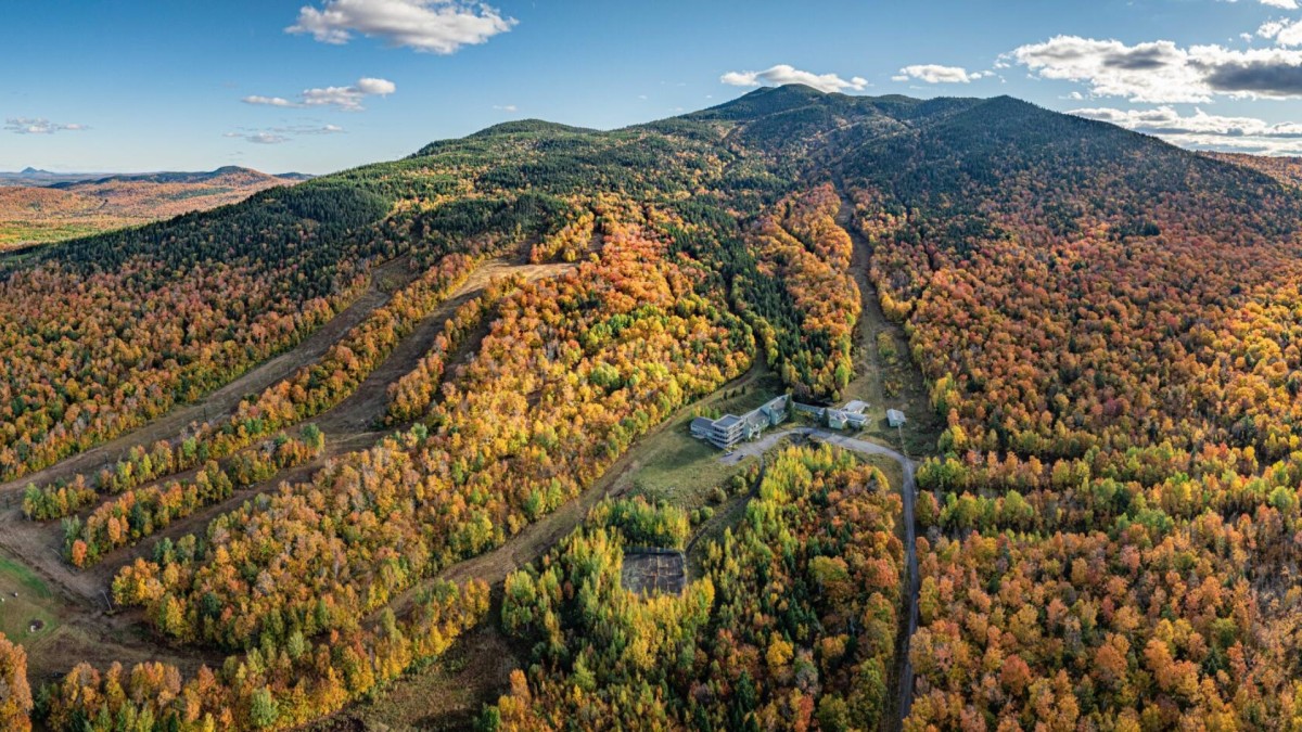 Moose Mountain in USA - an aerial view of the mountains in autumn.