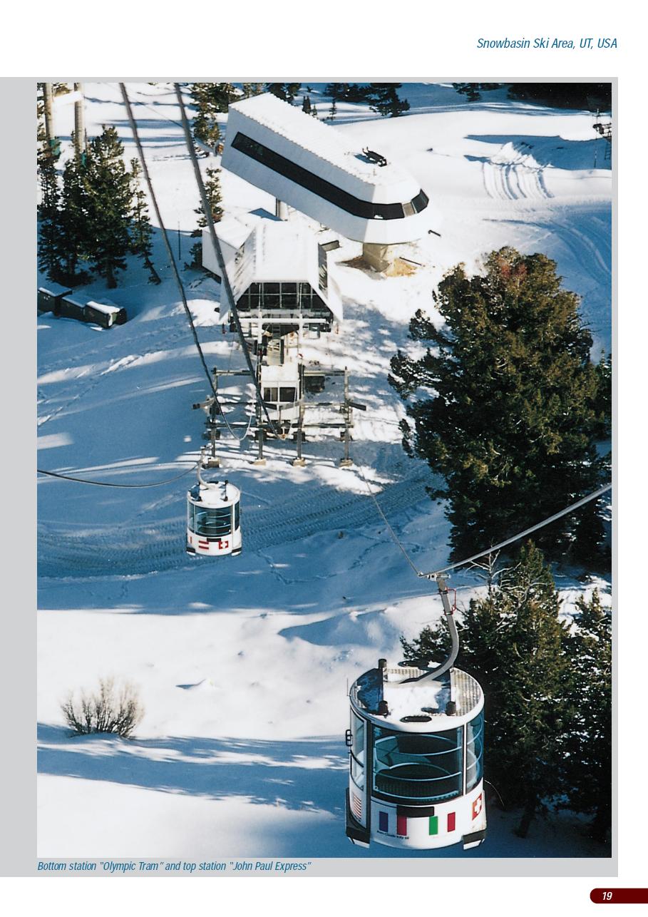Snowbasin in USA - an aerial view of a ski lift in the snow.