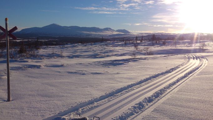 Storlien in Sweden - a snow covered road in the mountains.
