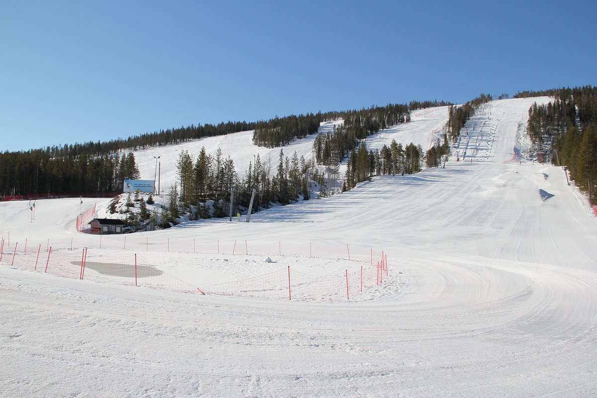 Suomutunturi in Finland - a snow covered ski slope.