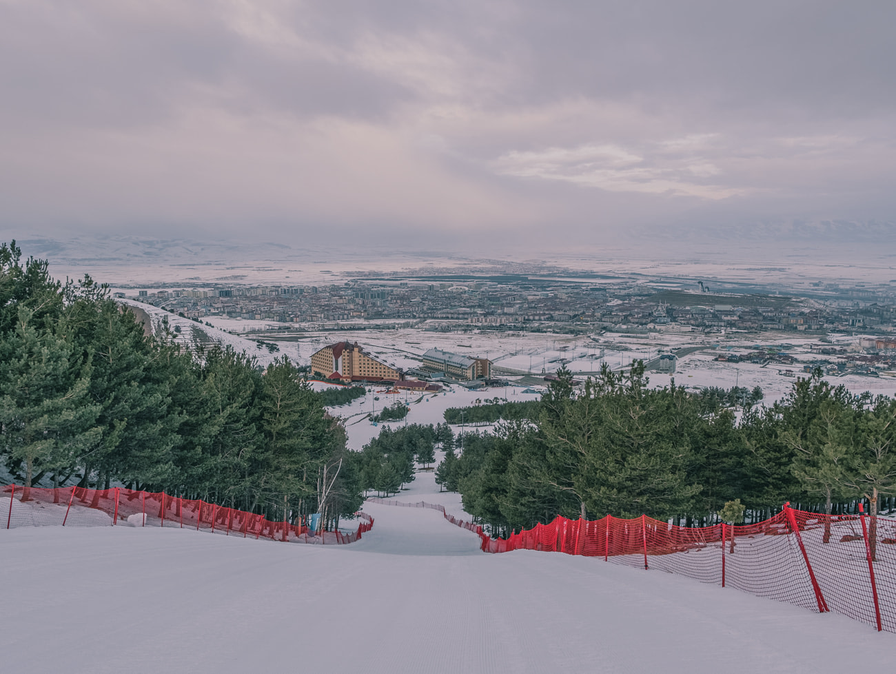 Yıldıztepe in Turkey - a view from the top of a ski slope.