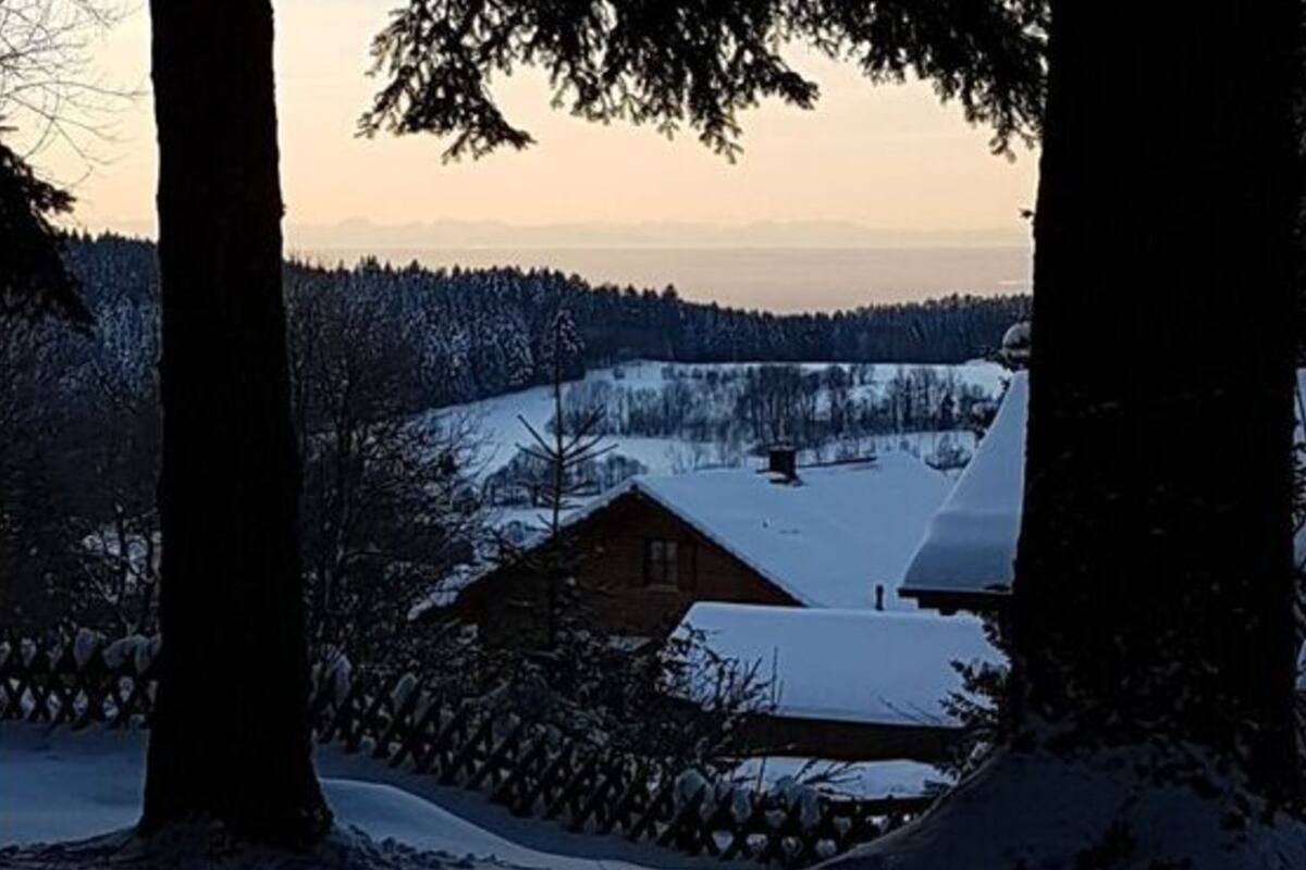 Predigtstuhl Arena in Germany - the view from the top of a hill in winter.