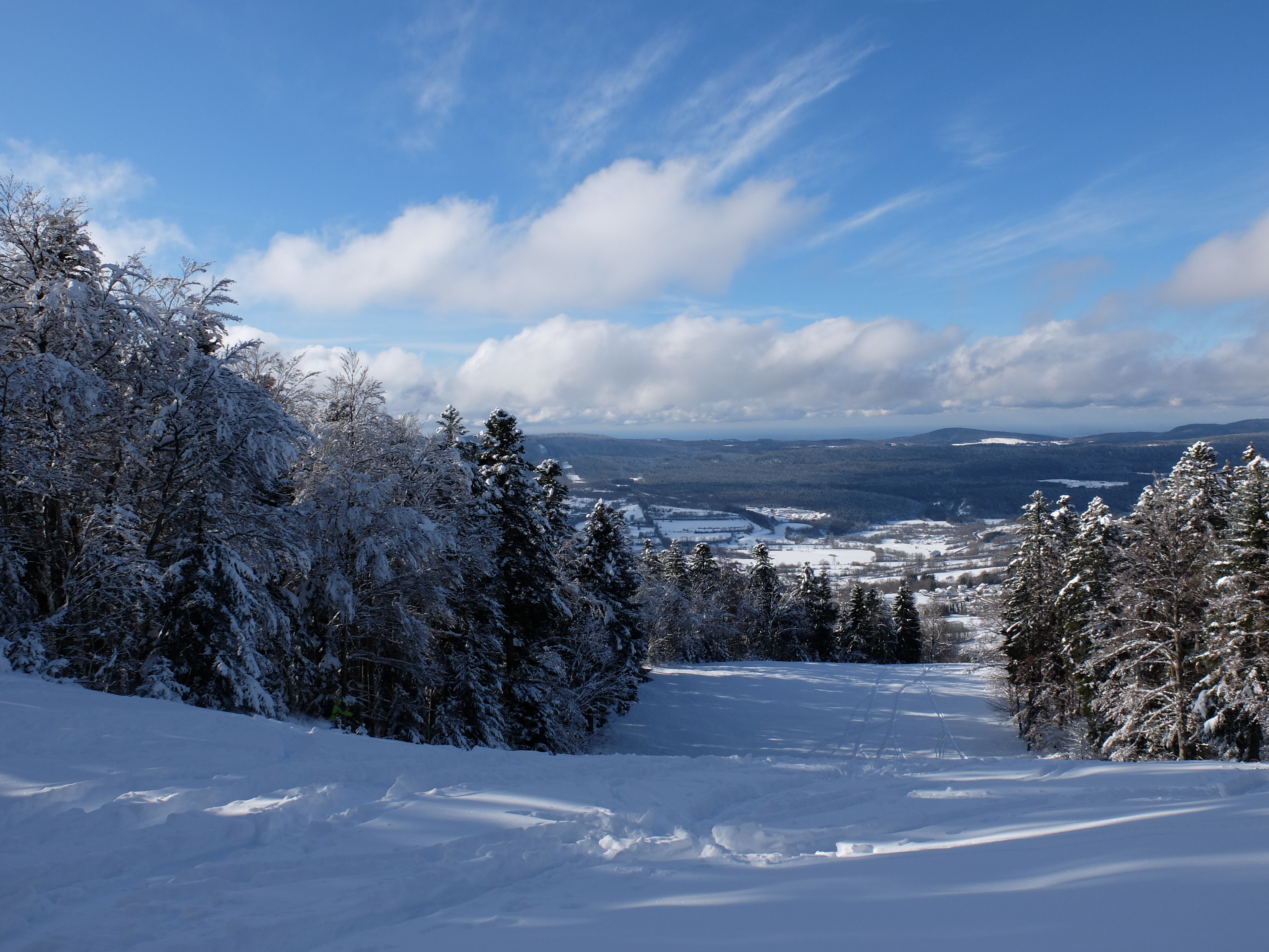 Terre-Ronde in France - blue sky with white clouds.