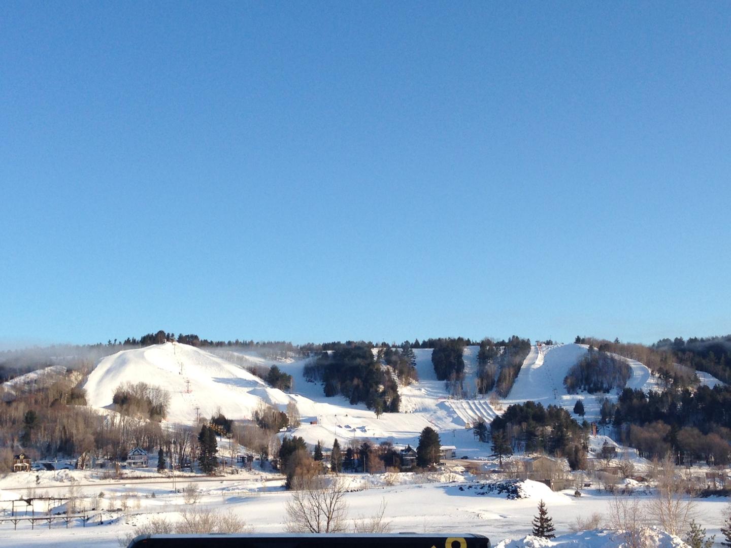 Mont Ripley in USA - a view of a snow covered ski slope.