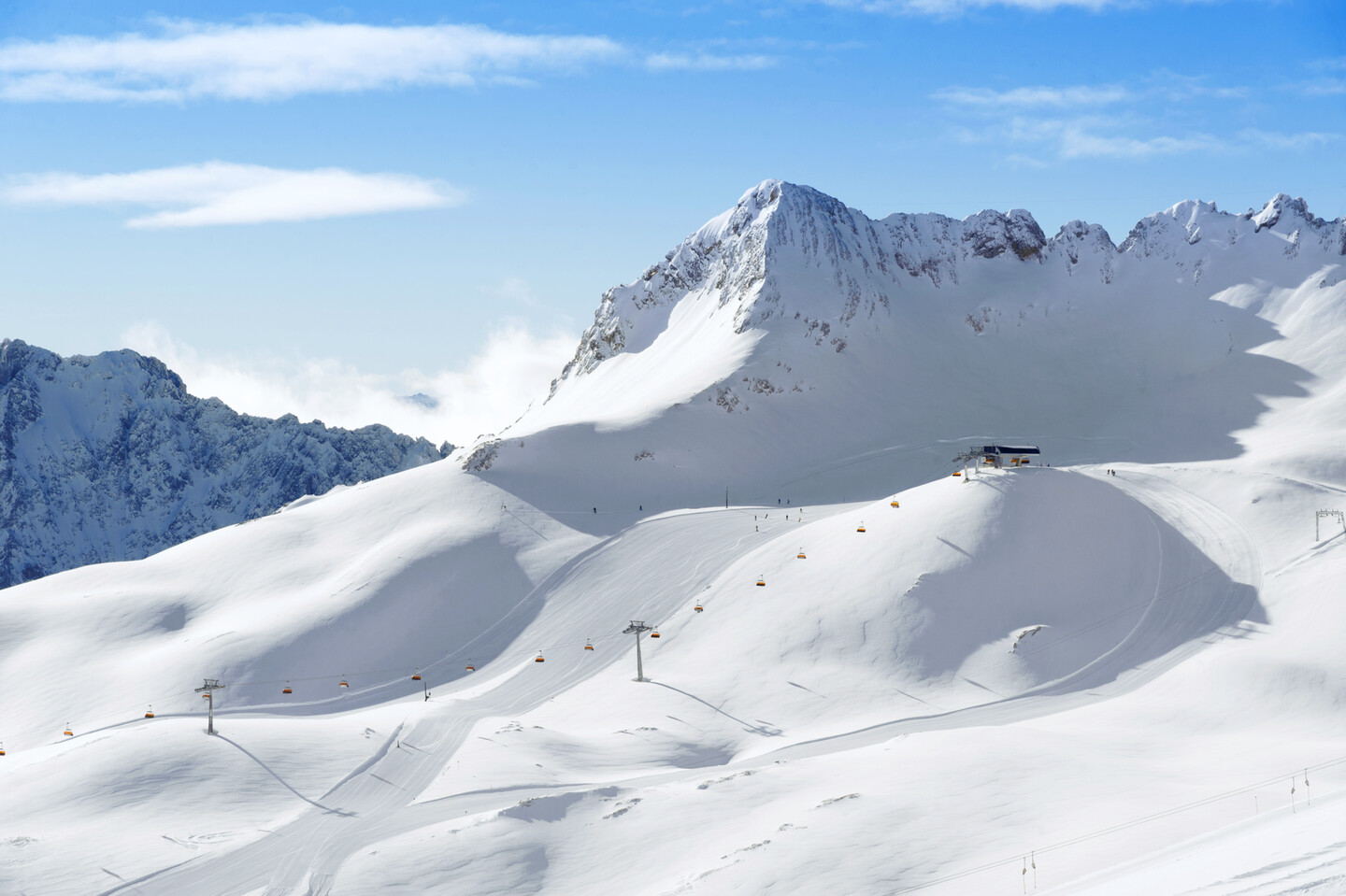 Hochgrat in Germany - white clouds in the sky.