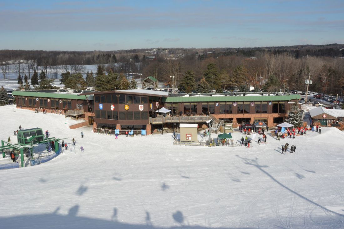 Pine Knob in USA - the snow covered ground.