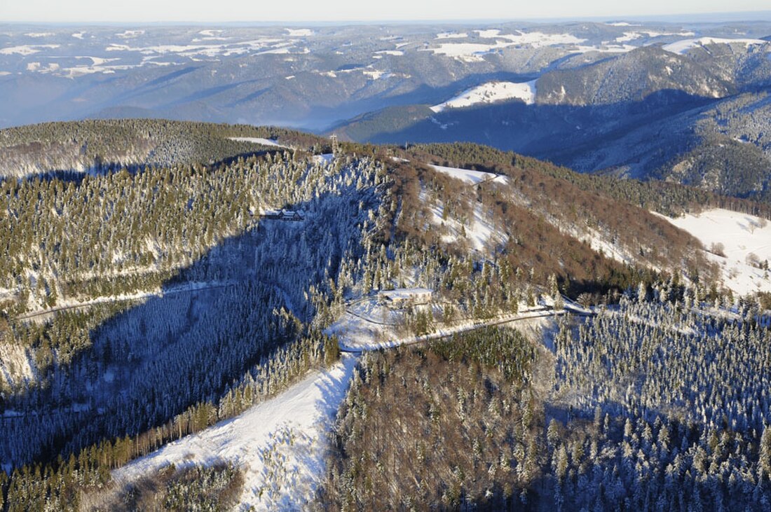 Schauinsland – Hofsgrund in Germany - the view from the top of the mountain in winter.