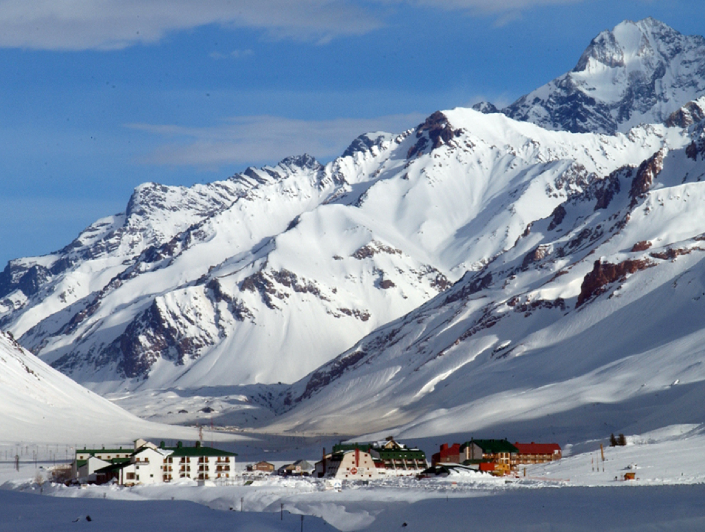 Vallecitos in Argentina - snow on the mountains.