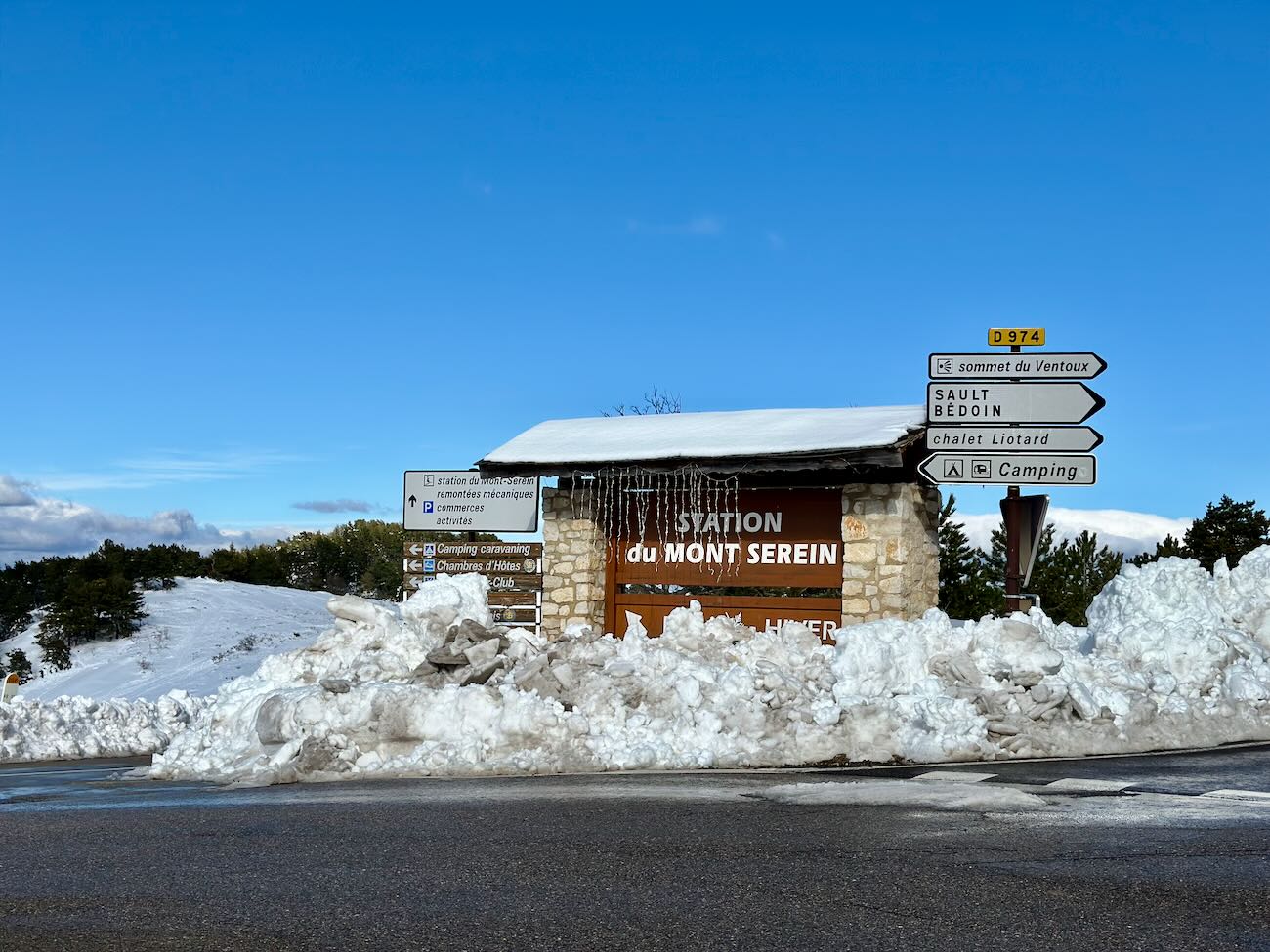 Mont Serein in France - snow on the ground.