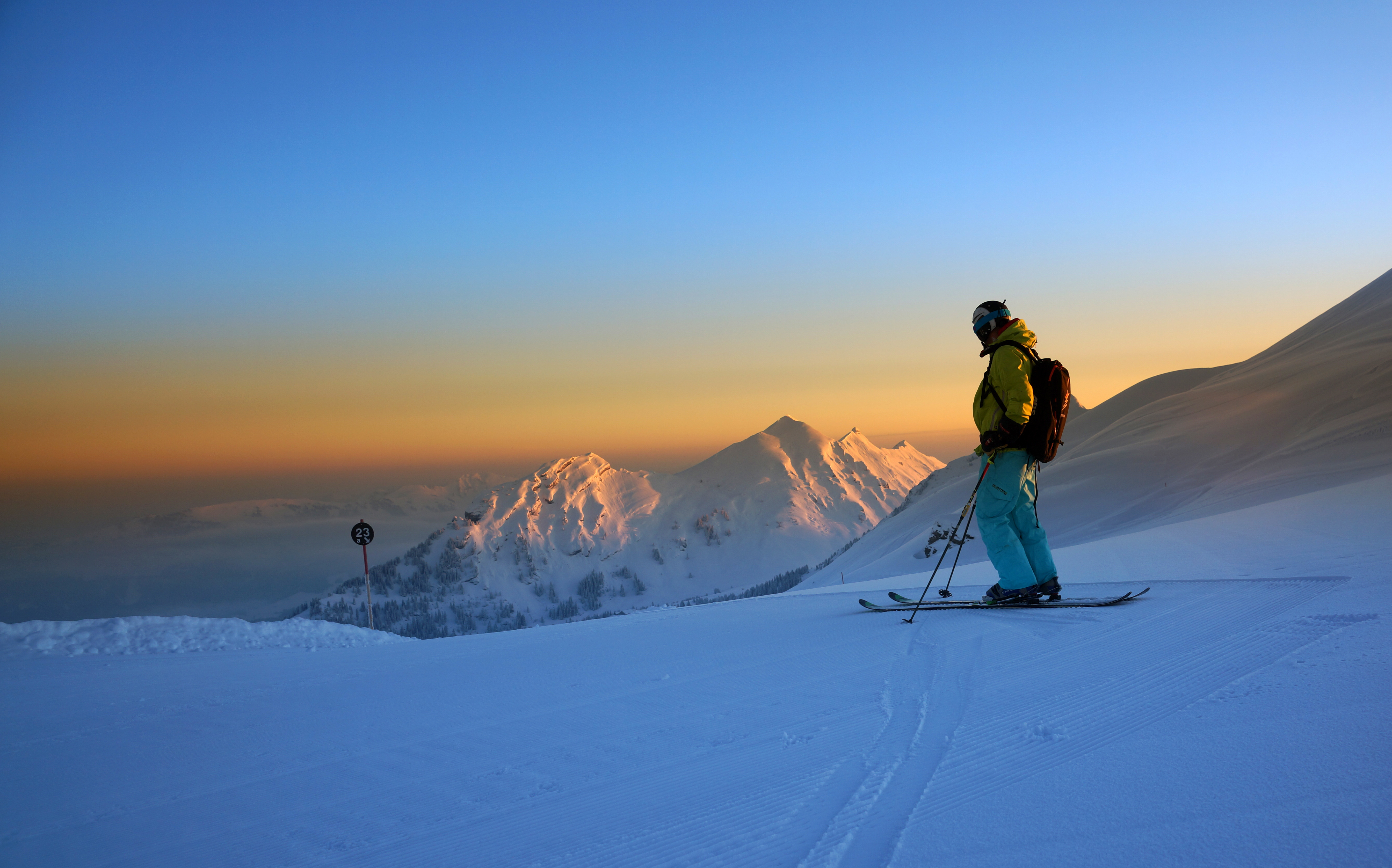 Faschina in Austria - a person on skis on a snowy slope.