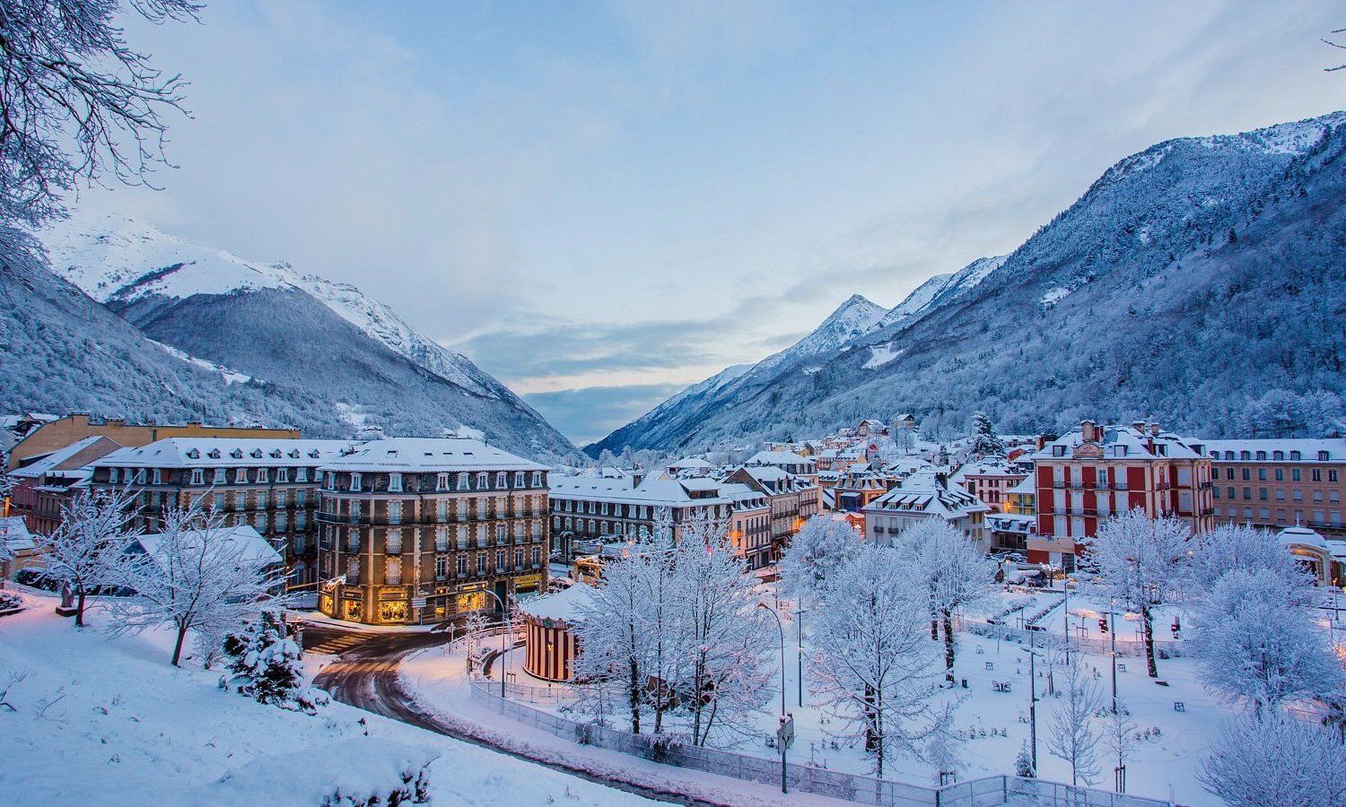 Pont d'Espagne in France - a snow covered town in the austrian alps.
