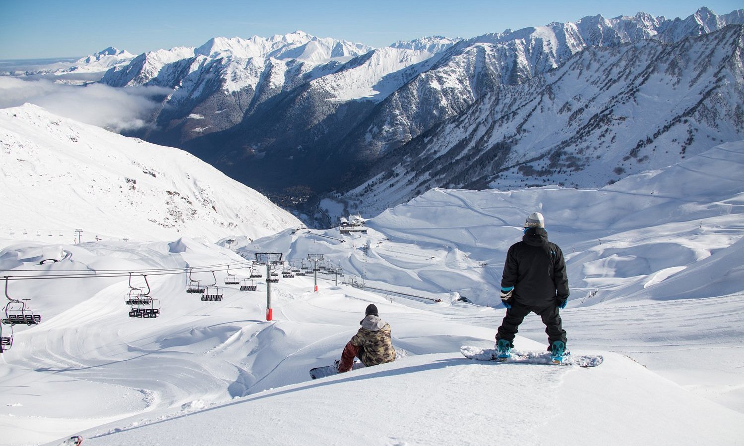 Pont d'Espagne in France - a group of people standing on top of a mountain.