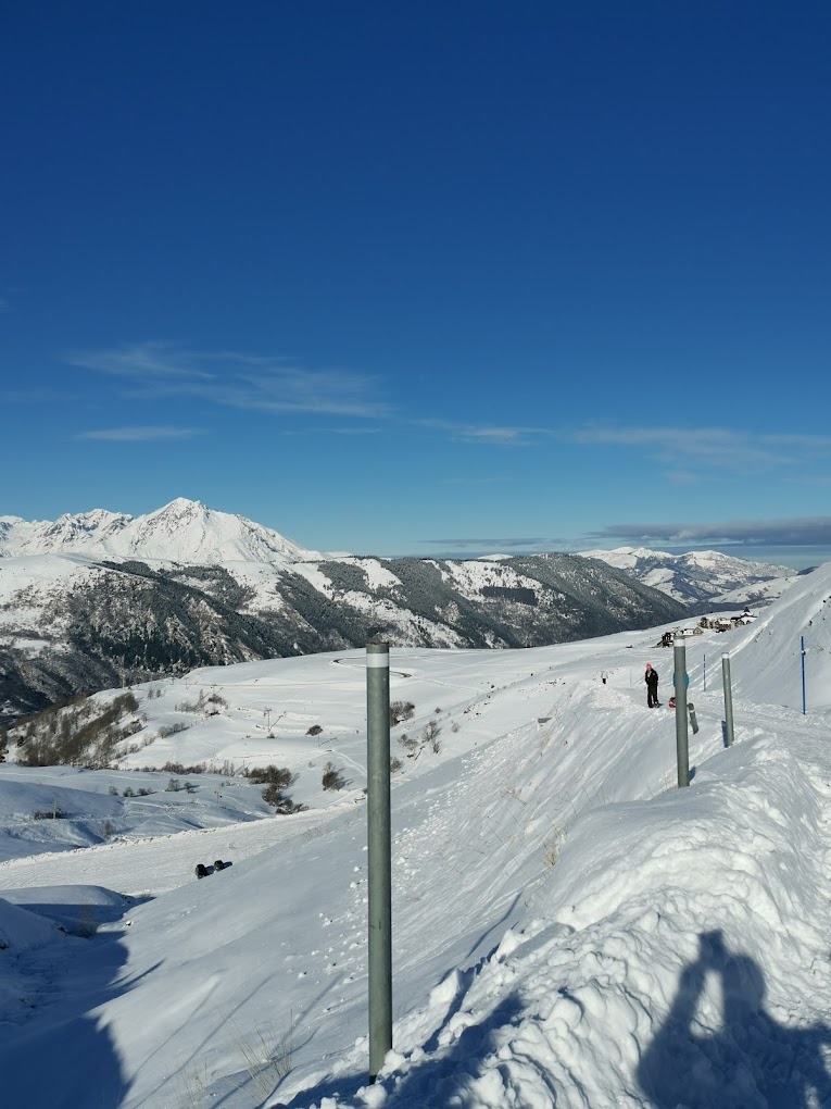 Peyragudes in France - a view from the top of a snowy mountain.