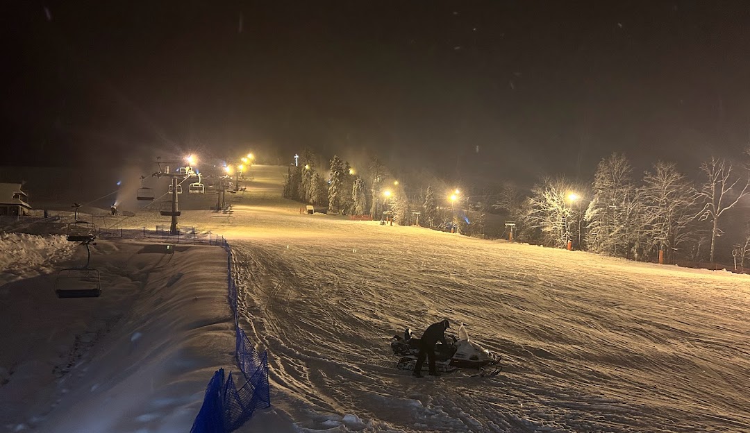 Stacja Narciarska GrapaSki in Poland - a person on a snowboard in the snow.