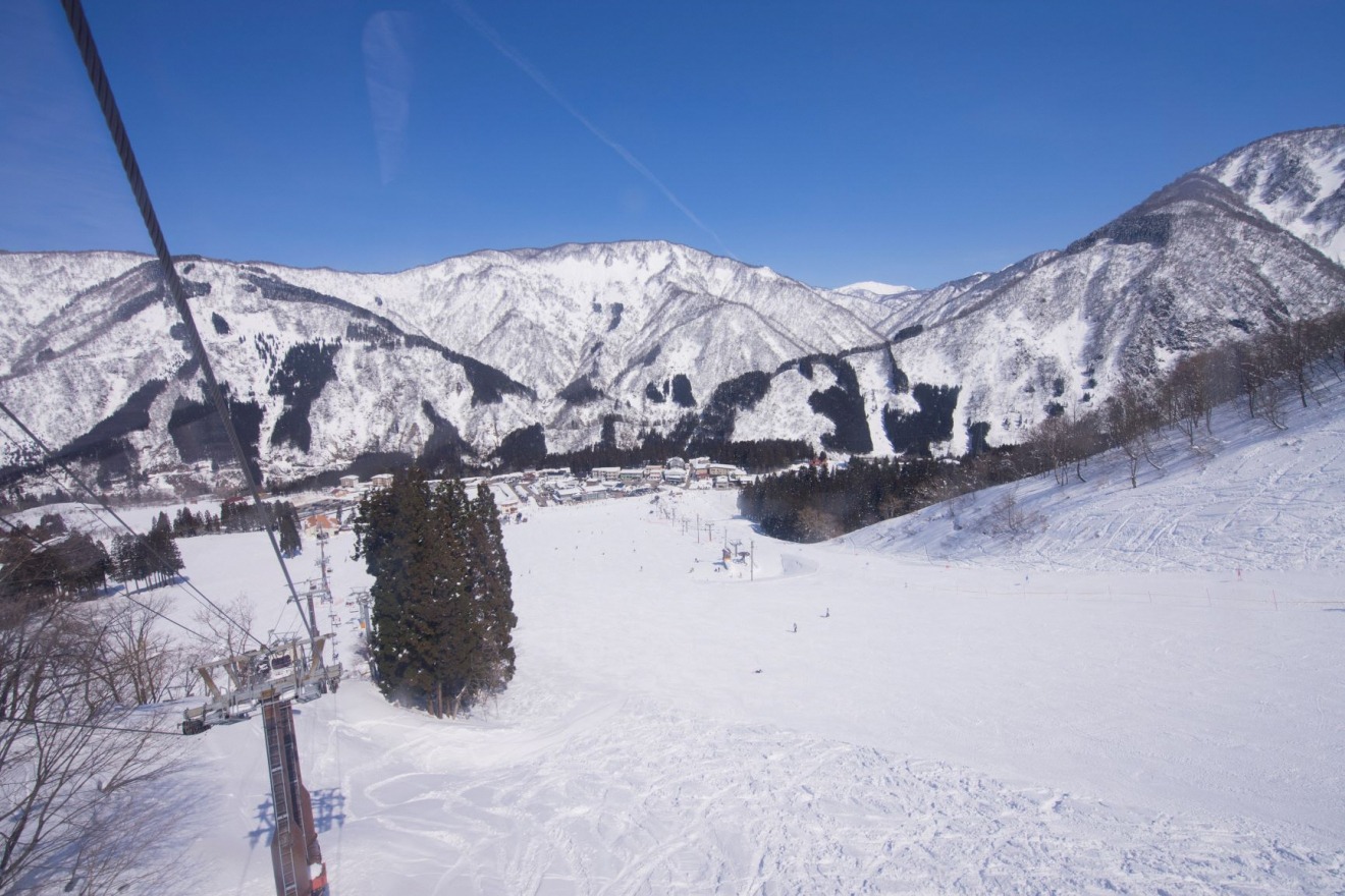 Kanazawa Municipal in Japan - a view from the top of a ski slope.